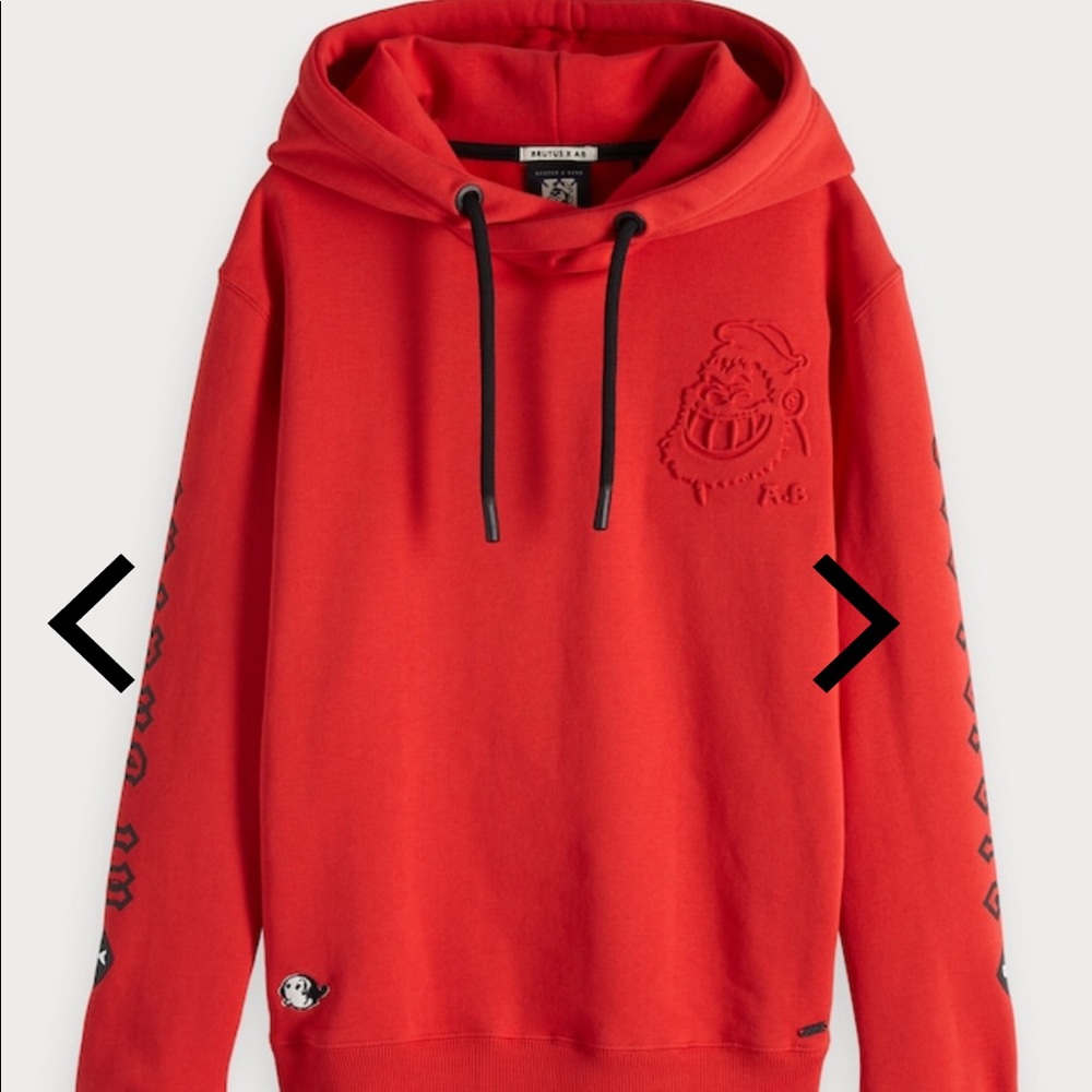 Scotch & Soda Red Brutus Hoodie Sweatshirt
